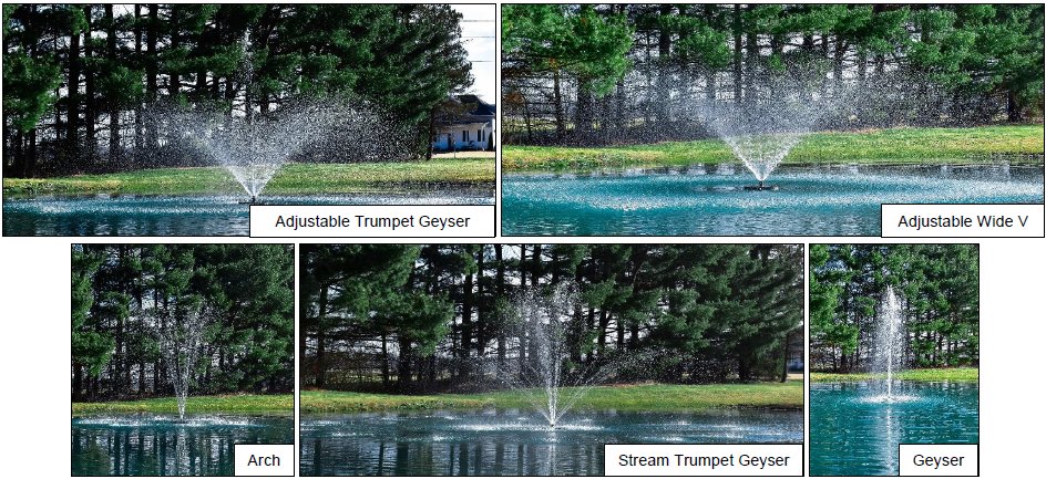 pond fountain display patterns