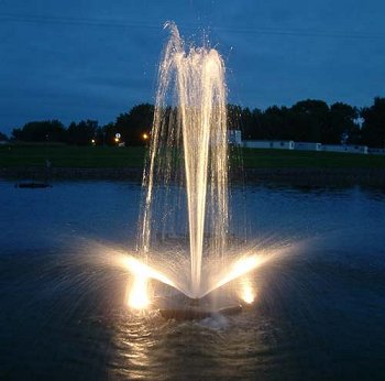 lighted pond fountain